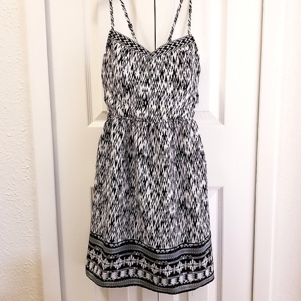 Abstract Tribal Print Strappy Drees